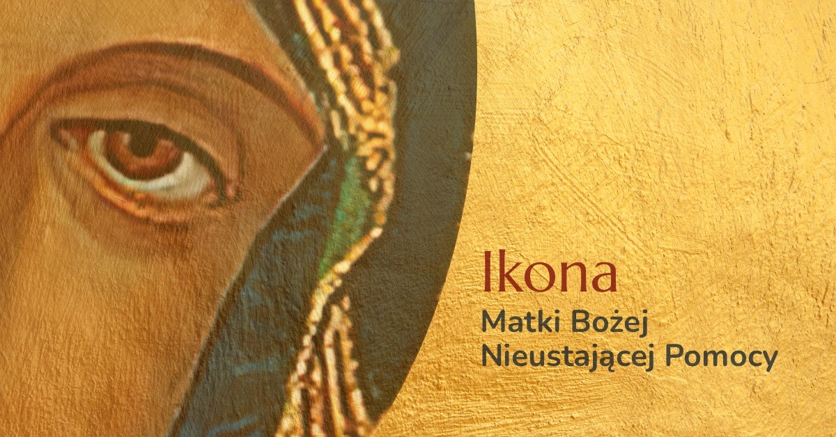 Ikona Matki Bożej Nieustającej Pomocy na złotym tle